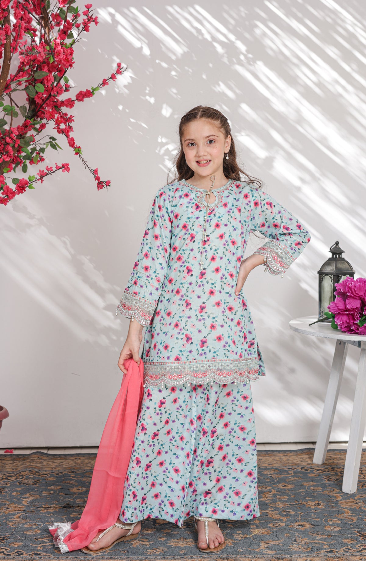 Shanzey Embroidered Lawn Stitched 3 Piece Suit - SHK-6304 - SHZ26CRD - Blue - Summer Collection