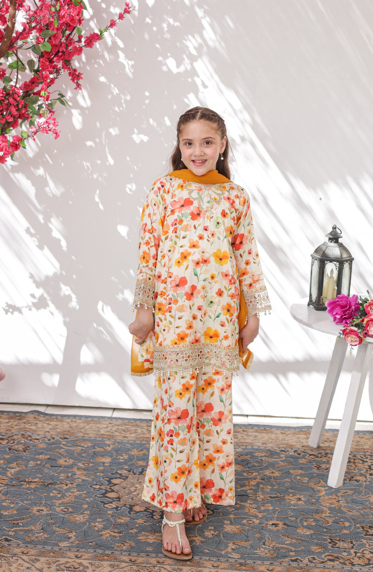 Shanzey Embroidered Lawn Stitched 3 Piece Suit - SHK-6305 - SHZ26CRD - Cream - Summer Collection