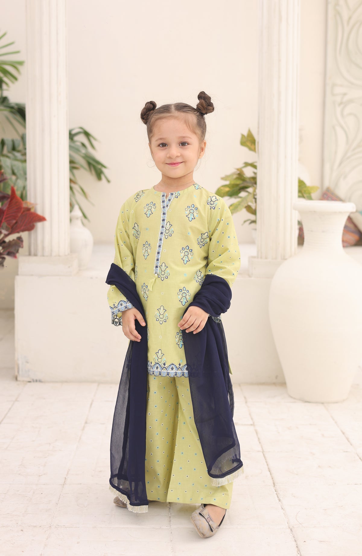 Shanzey Guldasta Printed Cotton Stitched 3 Piece Suit - SHK-7001 - SHK26GLD - Mint - Summer Girls Collection