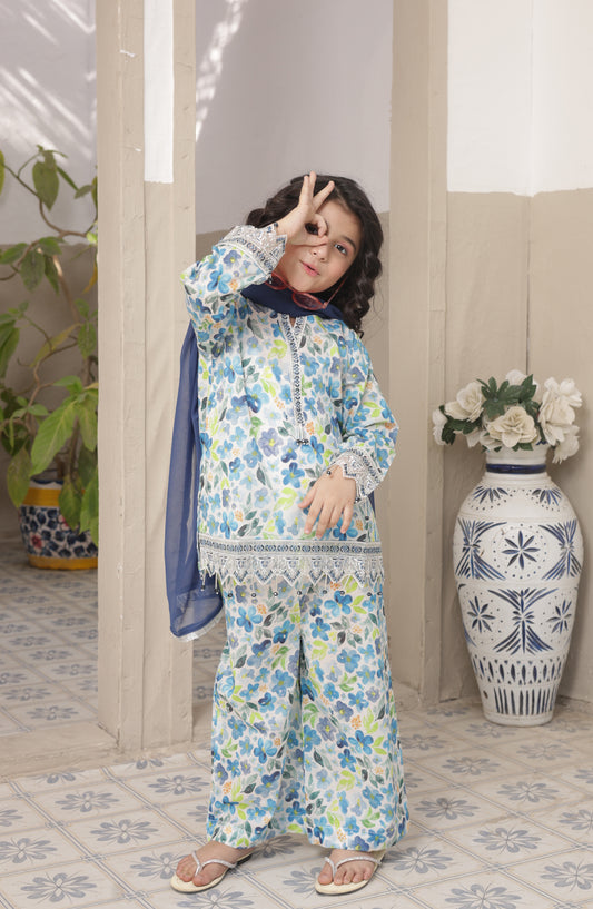 Shanzey Embroidered Lawn Stitched 3 Piece Suit - SHK-5304 - SHZ26LN - Off White - Summer Collection