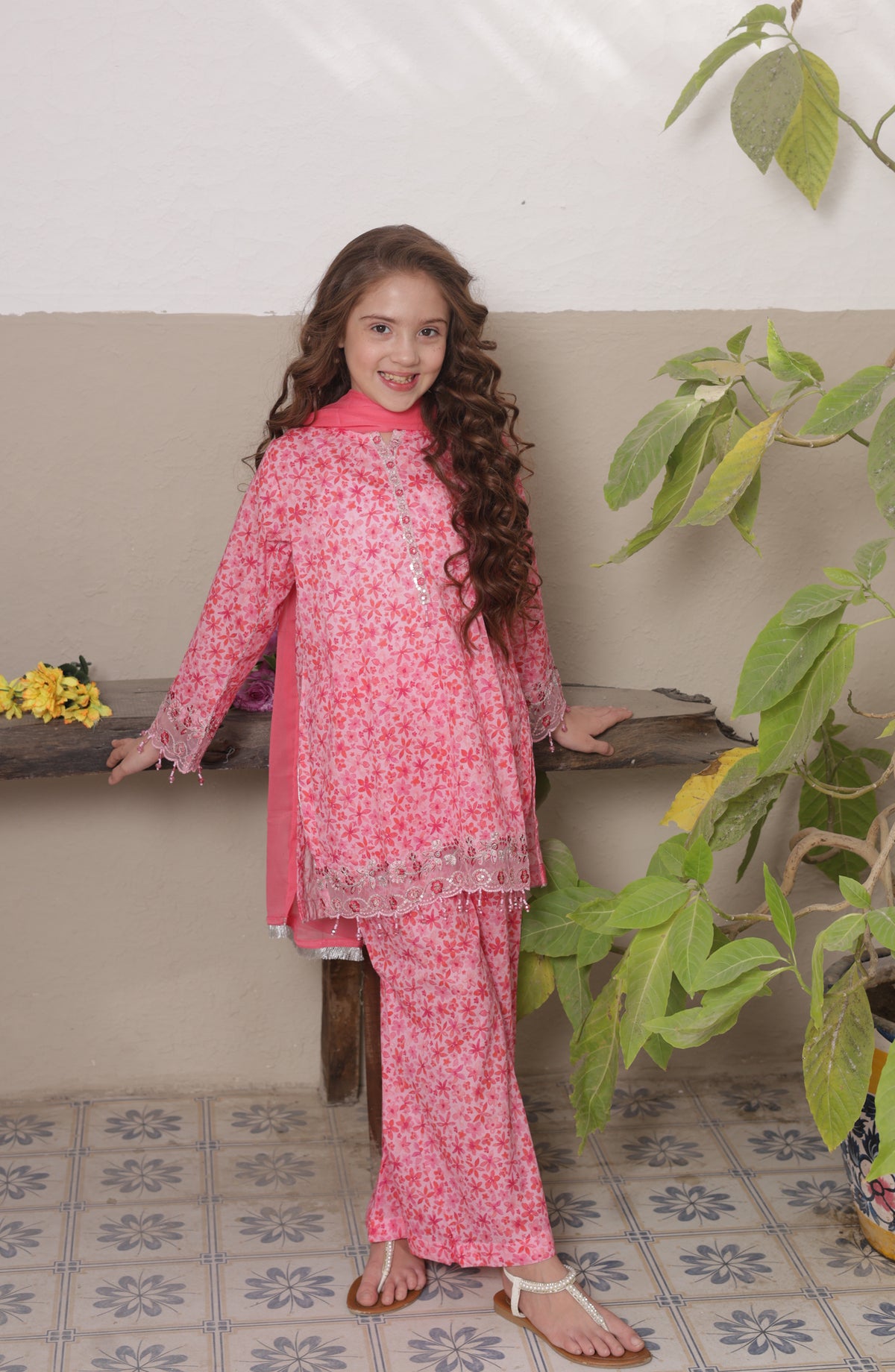 Shanzey Embroidered Lawn Stitched 3 Piece Suit - SHK-5305 - SHZ26LN - Fuchsia - Summer Collection