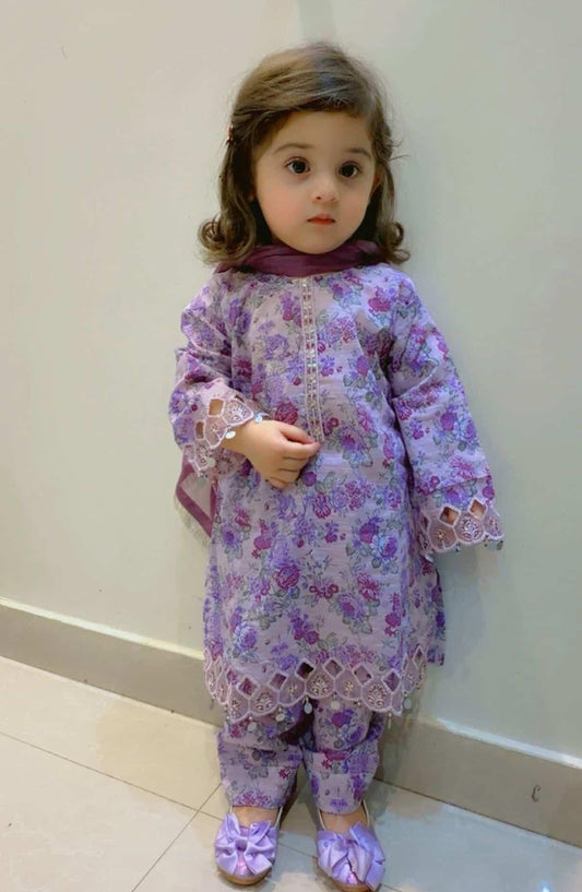 Shanzey Toddlers Embroidered Lawn Stitched 3 Piece Suit - SHK-6001 - SHZ26TD - Lialc - Casual Collection