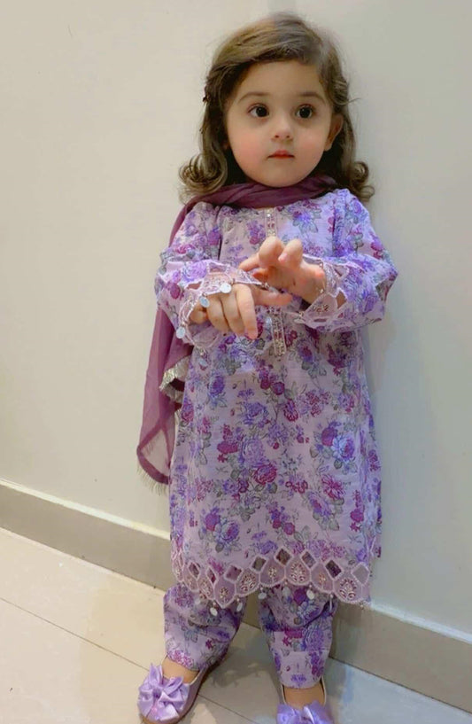 Shanzey Toddlers Embroidered Lawn Stitched 3 Piece Suit - SHK-6001 - SHZ26TD - Lialc - Casual Collection