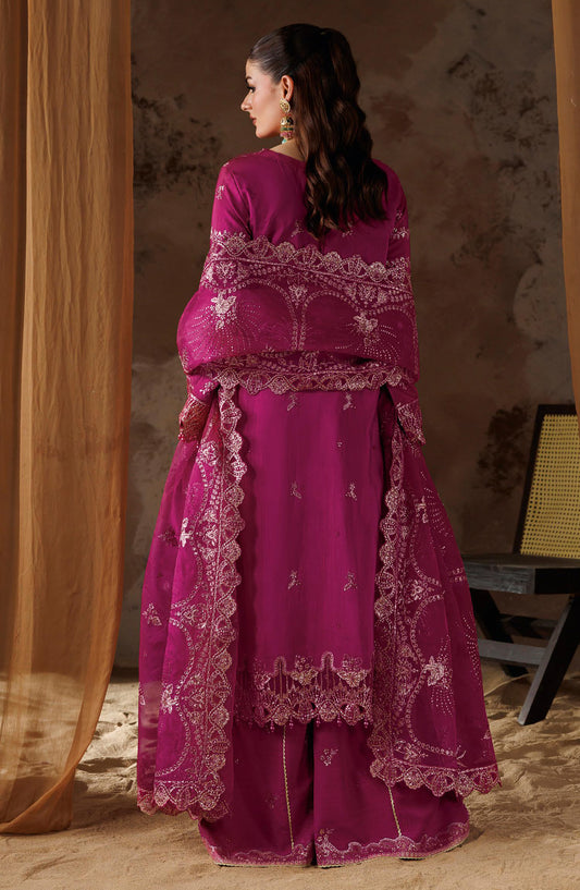 Shehnai by Ramsha Embroidered Raw Silk Unstitched 3 Piece Suit - SS-202 - RM26SHN - Pink - Festive Collection
