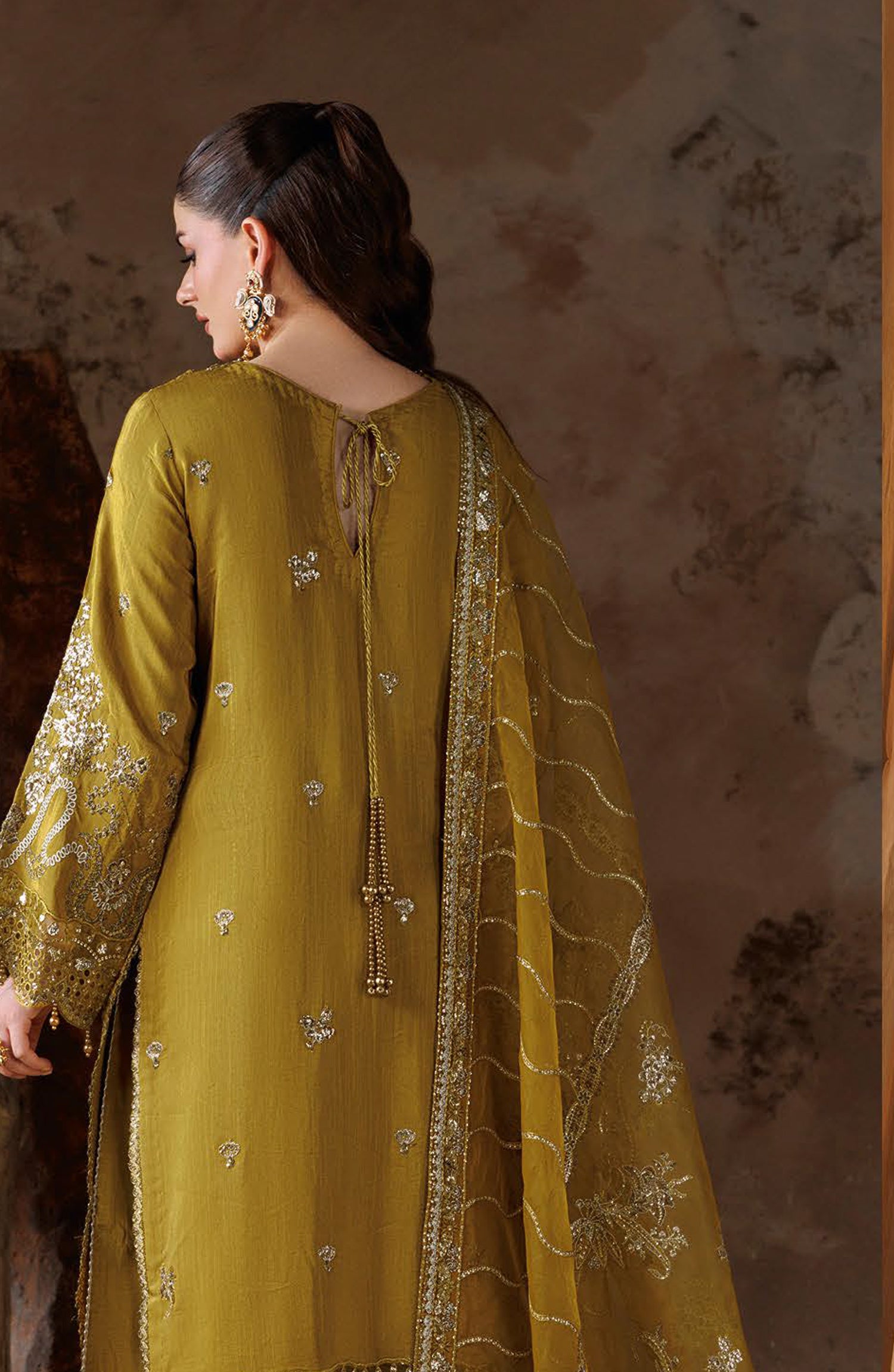 Shehnai by Ramsha Embroidered Raw Silk Unstitched 3 Piece Suit - SS-204 - RM26SHN - Dhani - Festive Collection
