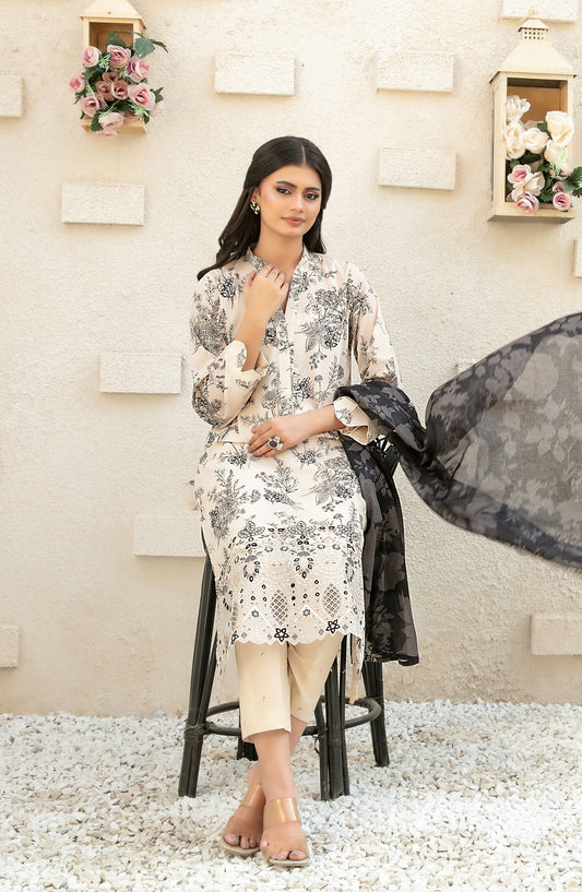 Shehrnaaz by Tawakkal Fabrics Embroidered Lawn Unstitched 3 Piece Suit - D-2952 - TF26SHR - Fawn - Summer Collection