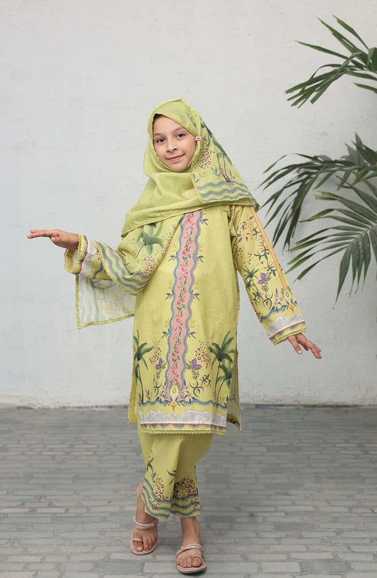 Shifa by Suntex Printed Cotton Cambric Stitched 3 Piece Suit - SH-2572 - SF25MSM - Macroon - Mid Summer Collection