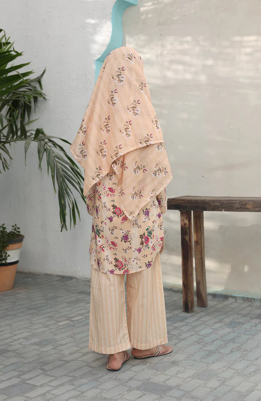 Shifa by Suntex Printed Cotton Cambric Stitched 3 Piece Suit - SH-2567 - SF25MSM - Peach - Mid Summer Collection