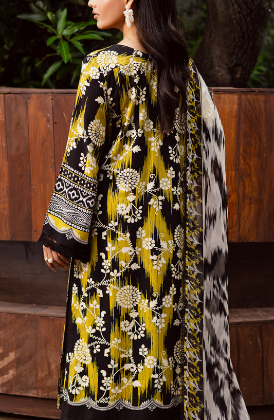 Signature Prints by Nureh Printed Viscose Slub Linen Unstitched 3 Piece Suit - SP-168 - NU25SNG - Yellow - Winter Collection