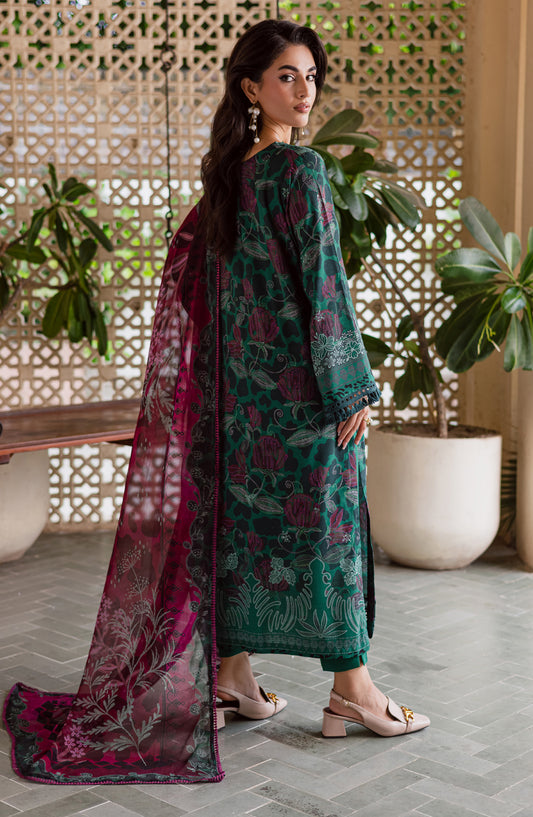 Signature Prints by Nureh Printed Viscose Slub Linen Unstitched 3 Piece Suit - SP-163 - NU25SNG - Green - Winter Collection