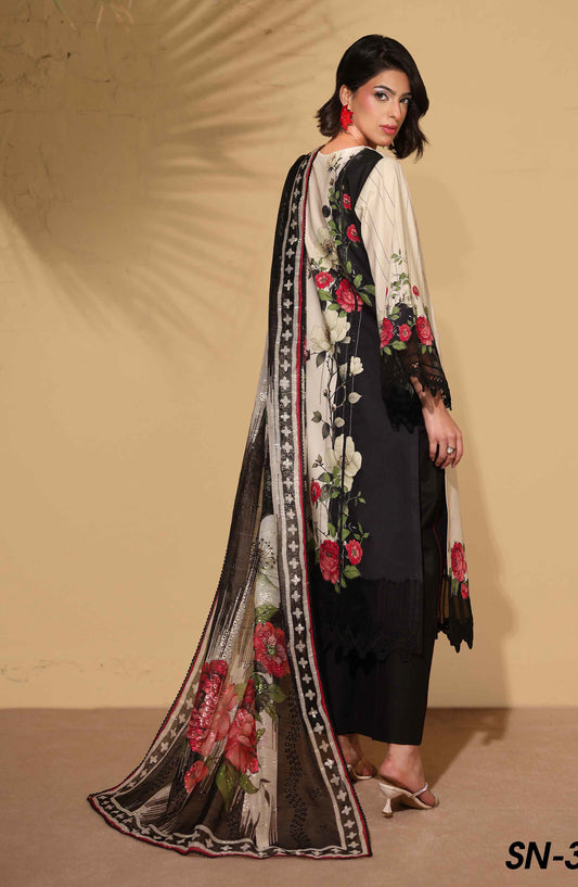 Signora Khoobsurat by NUR Embroidered Lawn Unstitched 3 Piece Suit - SN-353 - NUR26SG - Off White - Summer Collection