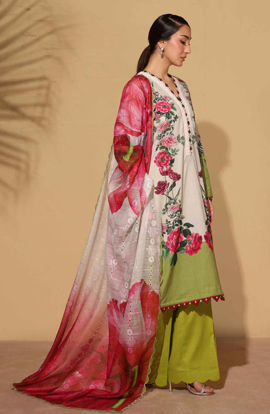 Signora Khoobsurat by NUR Embroidered Lawn Unstitched 3 Piece Suit - SN-352 - NUR26SG - Green - Summer Collection