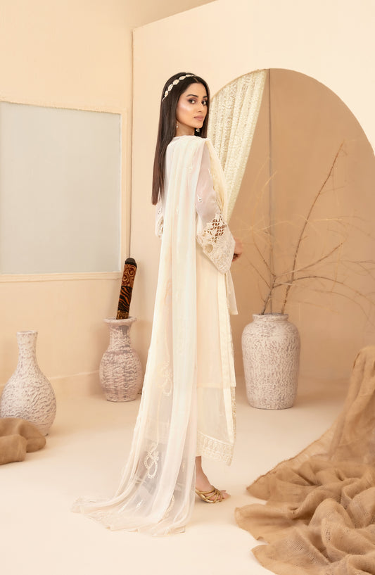 Signy by Tawakkal Fabric Embroidered Chiffon Unstitched 3 Piece Suit - D-2213 - TF25SIG - Lemon - Formal Collection
