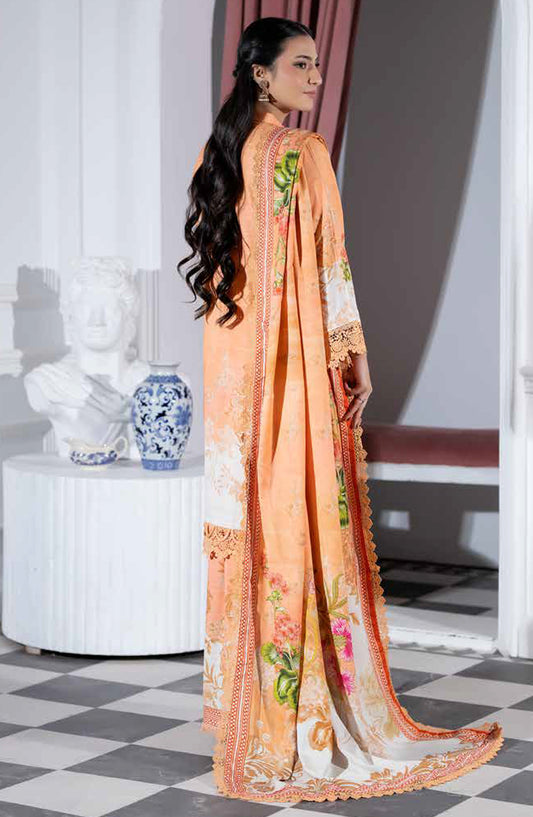 Silsila by Johra Printed & Embroidered Peach Leather Unstitched 3 Piece Suit - JH-617 - JH25SILS - Peach - Winter Collection