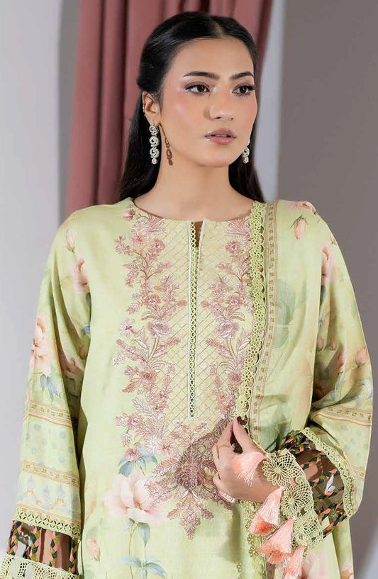 Silsila by Johra Printed & Embroidered Peach Leather Unstitched 3 Piece Suit - JH-613 - JH25SILS - Green - Winter Collection