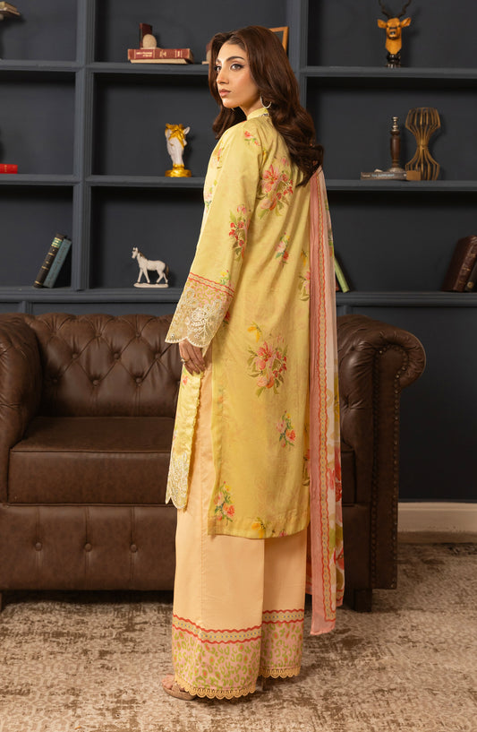 Siran by Sanam Saeed Embroidered Lawn Unstitched 3 Piece Suit - D-09 - SS26SRN - Yellow - Summer Collection