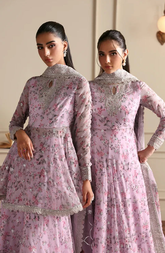 Siraya by Zarif Embroidered Chiffon Unstitched 3 Piece Suit - 09 Hinna - ZRF26SRY - Pink - Formal Collection