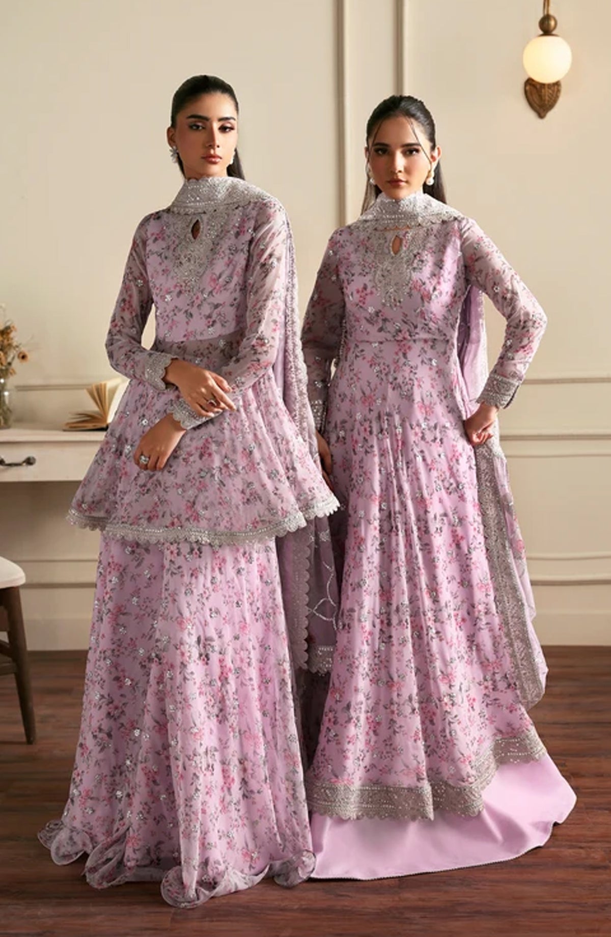 Siraya by Zarif Embroidered Chiffon Unstitched 3 Piece Suit - 09 Hinna - ZRF26SRY - Pink - Formal Collection