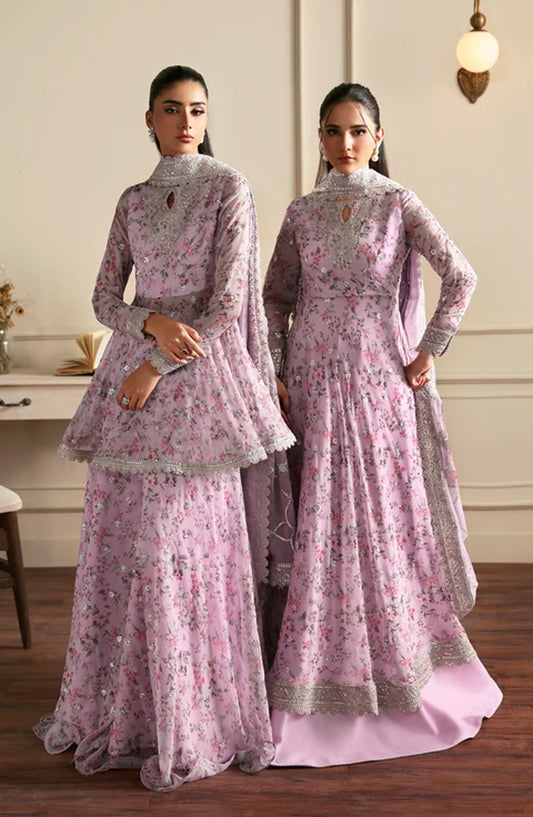 Siraya by Zarif Embroidered Chiffon Unstitched 3 Piece Suit - 09 Hinna - ZRF26SRY - Pink - Formal Collection