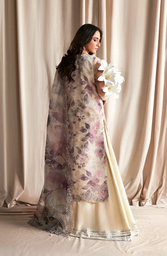 Siraya by Zarif Embroidered Organza Unstitched 3 Piece Suit - 07 Gajra - ZRF26SRY - Yellow - Formal Collection
