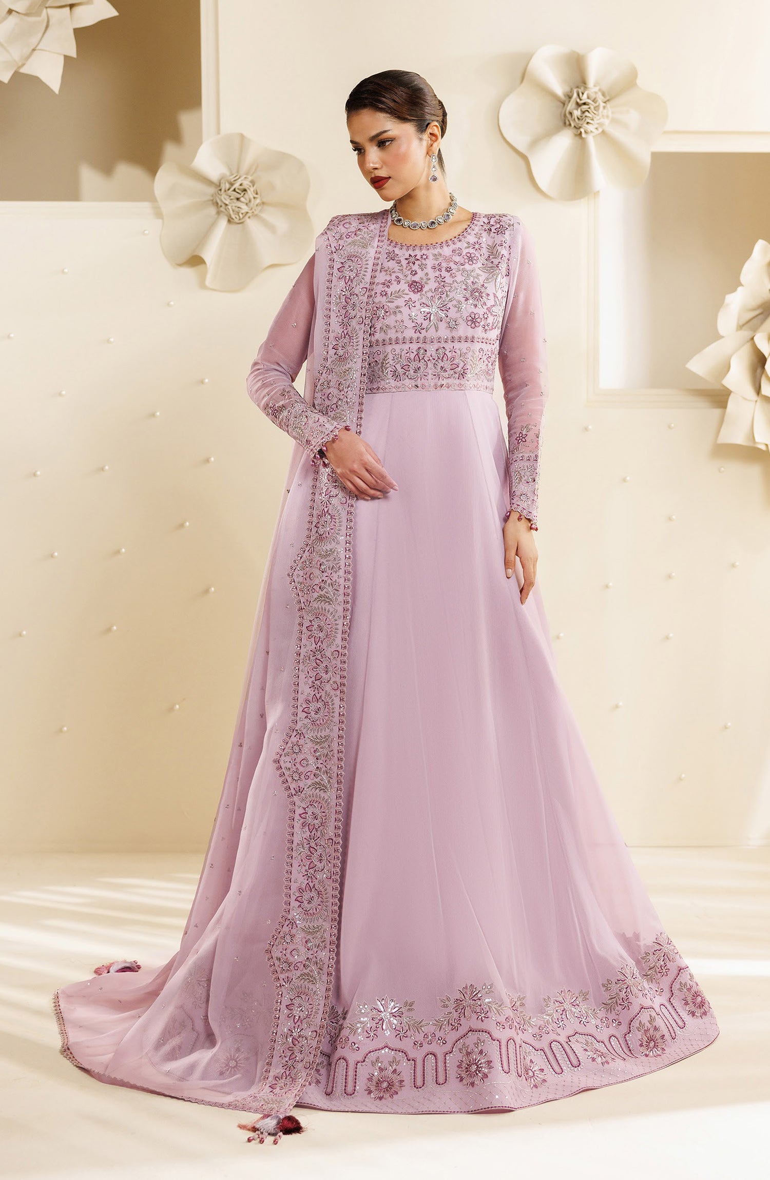 Sireine by Alizeh Embroidered Chiffon Unstitched 3 Piece Suit - 2292 - ALZ26RN - Purple - Formal Collection