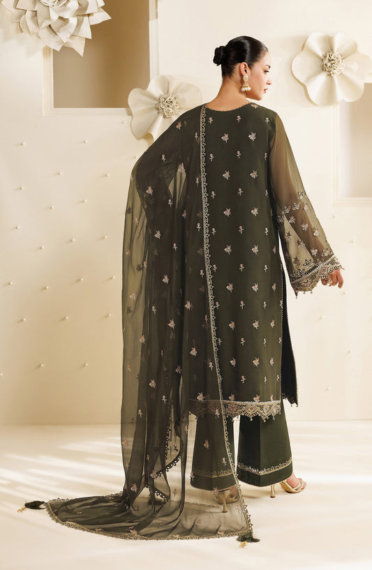 Sireine by Alizeh Embroidered Chiffon Unstitched 3 Piece Suit - 2295 - ALZ26RN - Green - Formal Collection