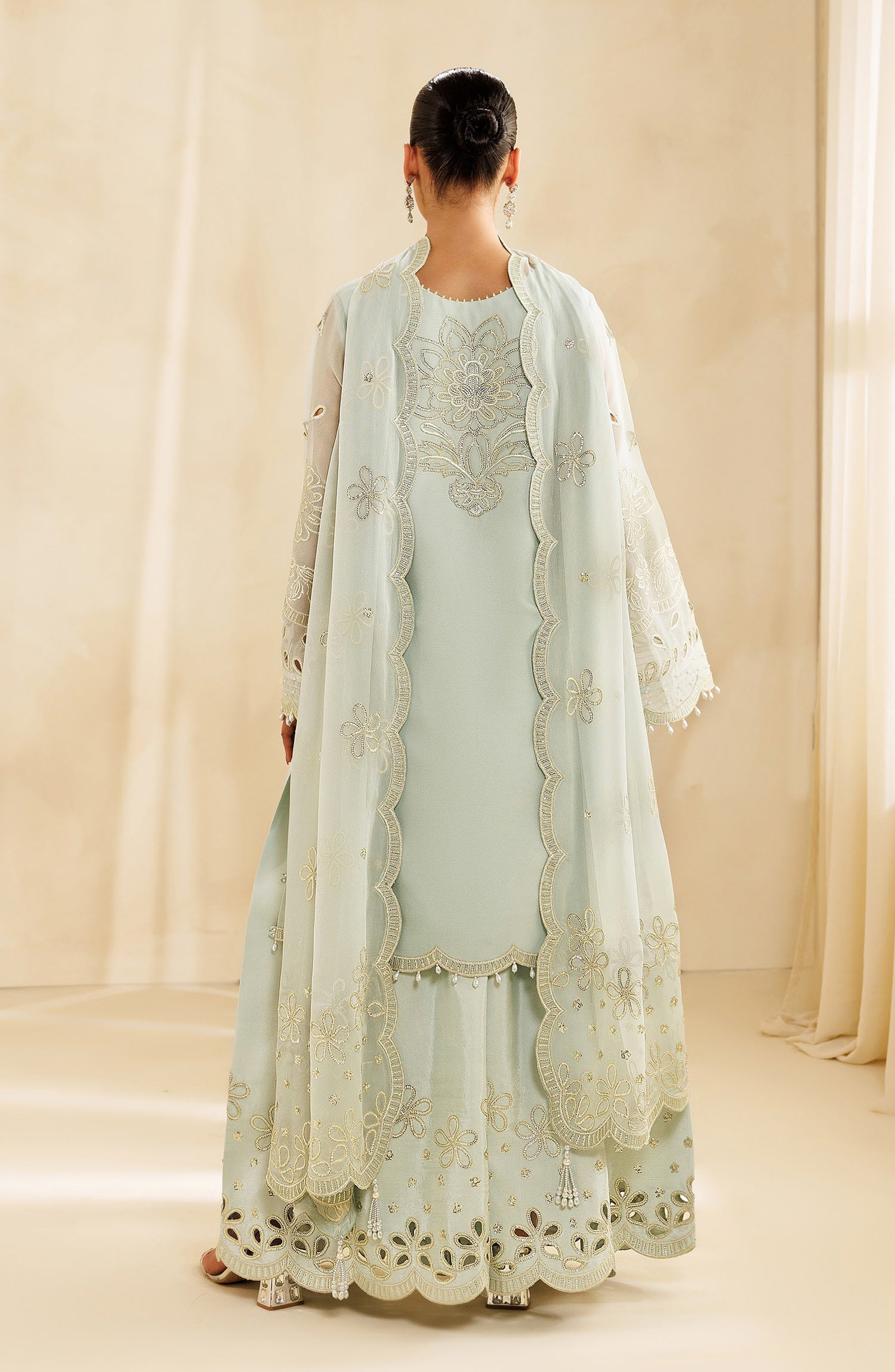 Sireine by Alizeh Embroidered Chiffon Unstitched 3 Piece Suit - 2297 - ALZ26RN - Green - Formal Collection
