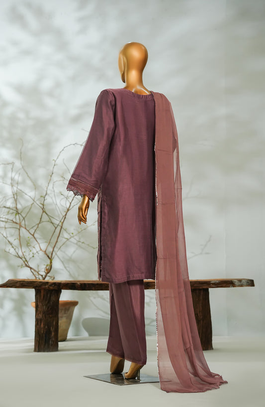 Sitara Boutique by Amna Khadija Printed Khadi Net Stitched 3 Piece Suit - AKSB-04 - AM26KSB - Pink - Festive Collection