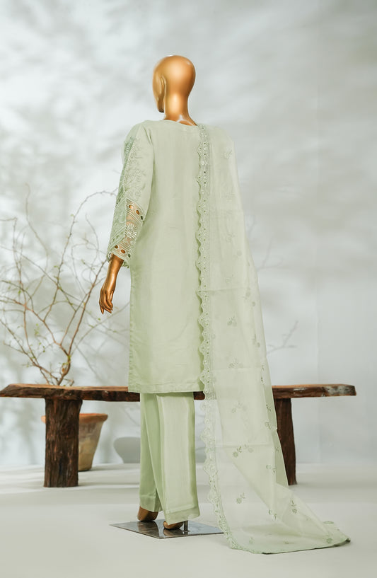 Sitara Boutique by Amna Khadija Printed Organza Net Stitched 3 Piece Suit - AKSB-05 - AM26KSB - Green - Festive Collection