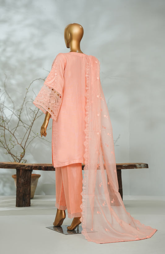 Sitara Boutique by Amna Khadija Printed Organza Net Stitched 3 Piece Suit - AKSB-12 - AM26KSB - Pink - Festive Collection