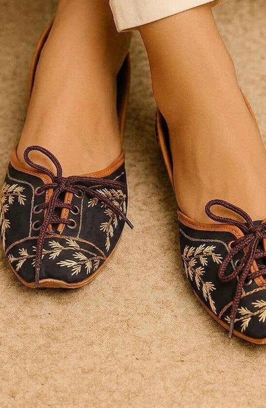 SnF Formal SNF26FK Laceup black Khussa For Her