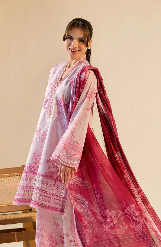 Sobia Nazir Vital Embroidered Lawn Unstitched 3 Piece Suit - 3A - SBN26VT - Pink - Summer Collection