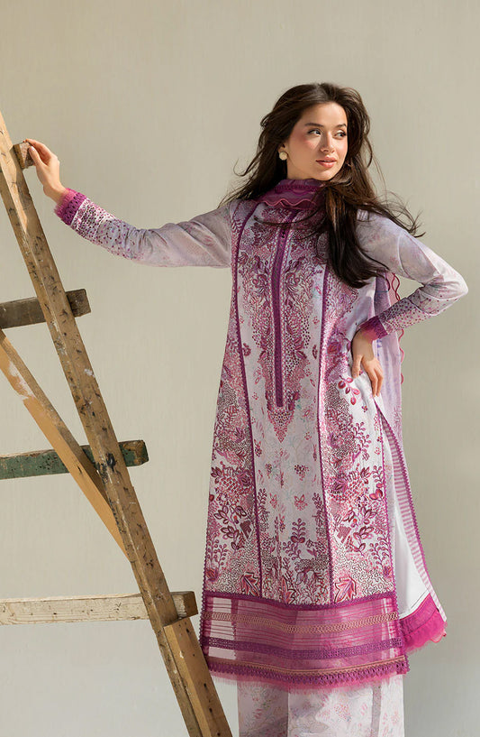 Sobia Nazir Vital Embroidered Lawn Unstitched 3 Piece Suit - 5A - SBN26VT - Purple - Summer Collection