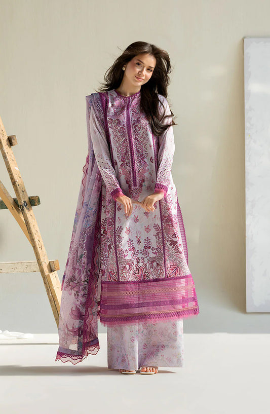 Sobia Nazir Vital Embroidered Lawn Unstitched 3 Piece Suit - 5A - SBN26VT - Purple - Summer Collection