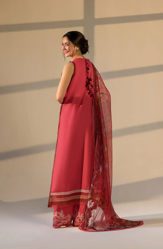 Sobia Nazir Vital Embroidered Lawn Unstitched 3 Piece Suit - 12A - SBN26VT - Red - Summer Collection