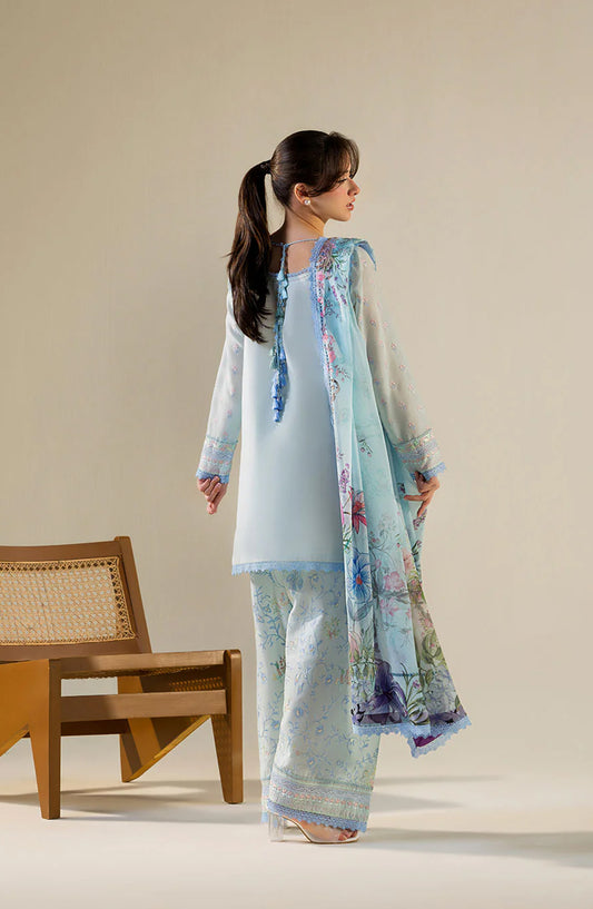 Sobia Nazir Vital Embroidered Lawn Unstitched 3 Piece Suit - 10B - SBN26VT - Blue - Summer Collection