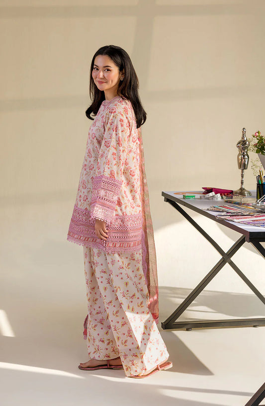 Sobia Nazir Vital Embroidered Lawn Unstitched 3 Piece Suit - 1A - SBN26VT - Pink - Summer Collection