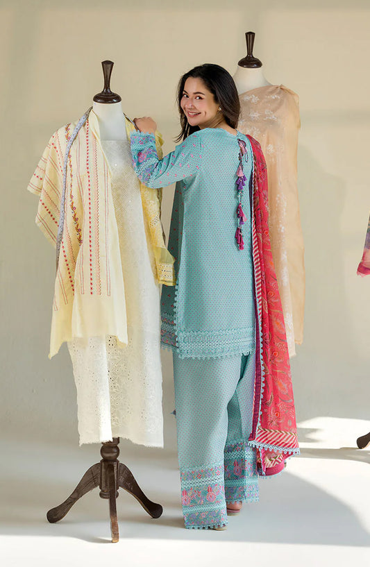 Sobia Nazir Vital Embroidered Lawn Unstitched 3 Piece Suit - 6A - SBN26VT - Blue - Summer Collection