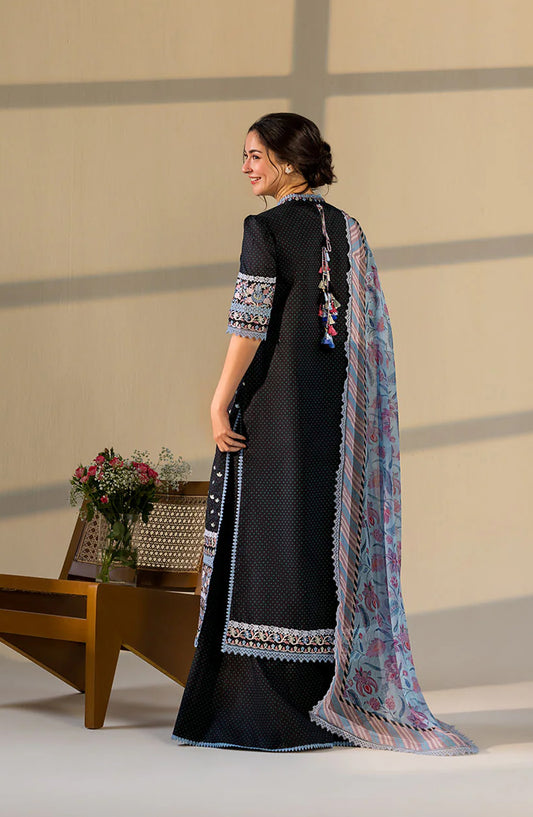 Sobia Nazir Vital Embroidered Lawn Unstitched 3 Piece Suit - 6B - SBN26VT - Black - Summer Collection
