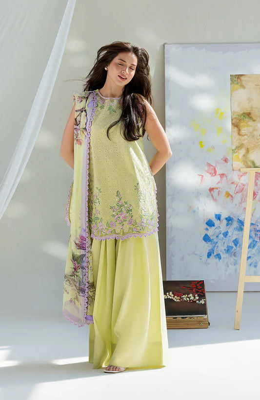 Sobia Nazir Vital Embroidered Lawn Unstitched 3 Piece Suit - 11A - SBN26VT - Yellow - Summer Collection