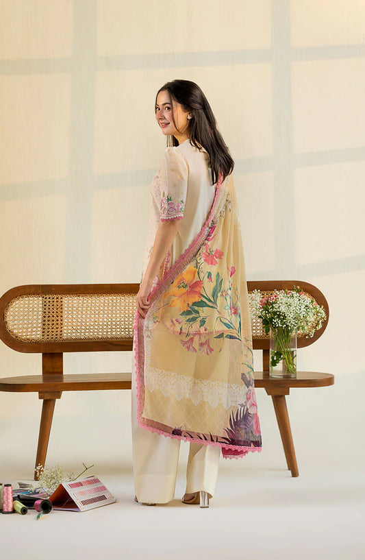 Sobia Nazir Vital Embroidered Lawn Unstitched 3 Piece Suit - 11B - SBN26VT - Fawn - Summer Collection