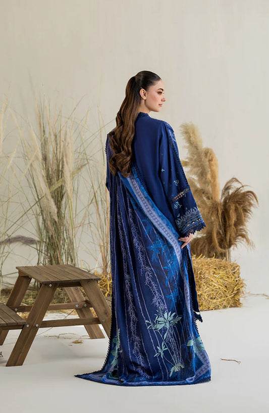 Sobia Nazir Embroidered Khaddar Unstitched 3 Piece Suit - Design-7A - SN25WN - Blue - Winter Collection