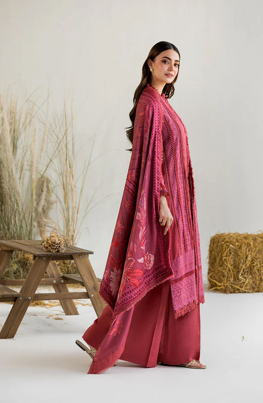 Sobia Nazir Embroidered Karandi Unstitched 3 Piece Suit - Design-4B - SN25WN - Pink - Winter Collection