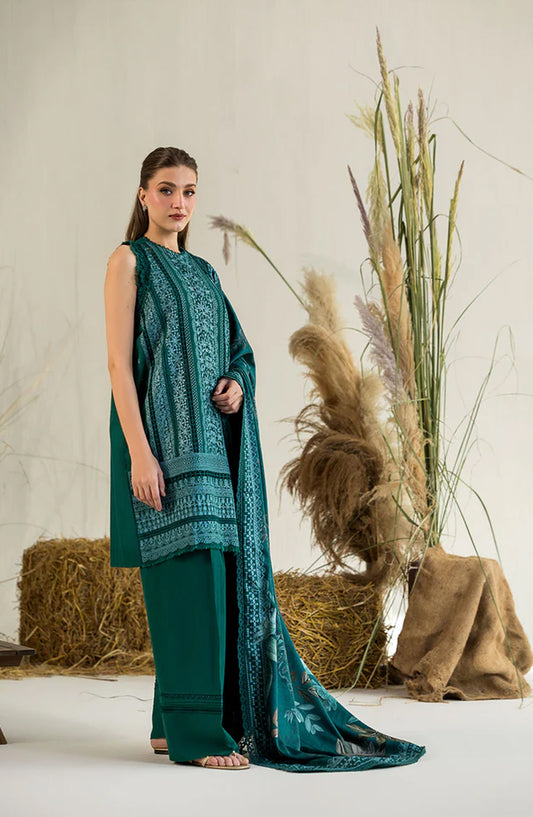 Sobia Nazir Embroidered Karandi Unstitched 3 Piece Suit - Design-4A - SN25WN - Green - Winter Collection