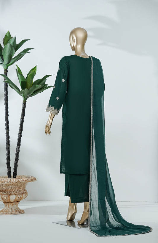 Soblue Love by Amna Khadija Embroidered Lawn Stitched 3 Piece Suit - AKSL-05 - AM26SOB - Green - Eid Festive Collection