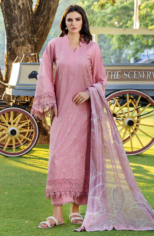 Sole by Sanam Saeed Embroidered Lawn Unstitched 3 Piece Suit - 10 LUCENT - SS26MCE - Pink - Summer Collection