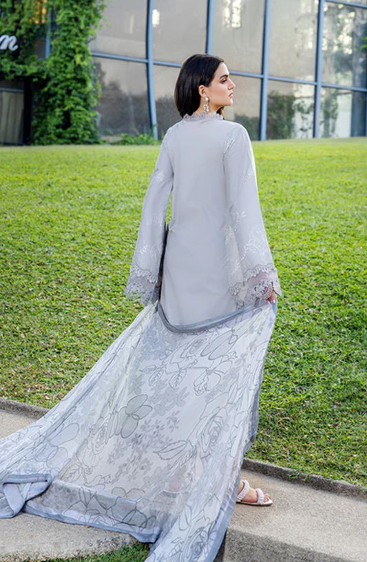 Sole by Sanam Saeed Embroidered Lawn Unstitched 3 Piece Suit - 09 POISE - SS26MCE - Blue - Summer Collection