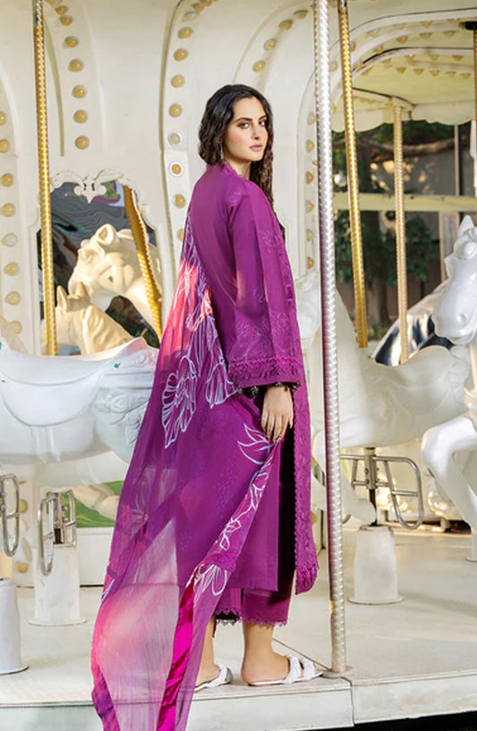 Sole by Sanam Saeed Embroidered Lawn Unstitched 3 Piece Suit - 08 ELIXIR - SS26MCE - Purple - Summer Collection