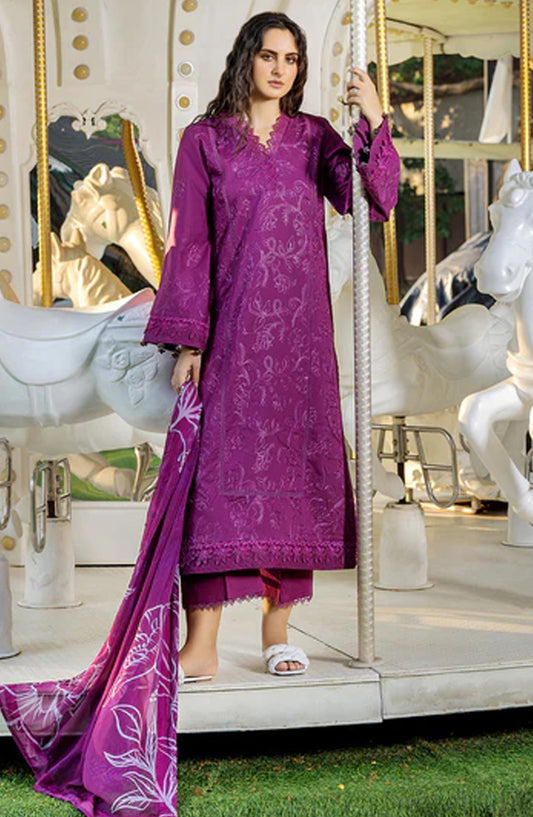 Sole by Sanam Saeed Embroidered Lawn Unstitched 3 Piece Suit - 08 ELIXIR - SS26MCE - Purple - Summer Collection