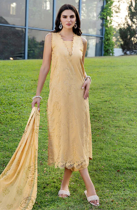 Sole by Sanam Saeed Embroidered Lawn Unstitched 3 Piece Suit - 04 ESSENCE - SS26MCE - Yellow - Summer Collection